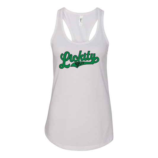 Lickity Split Softball White Tank
