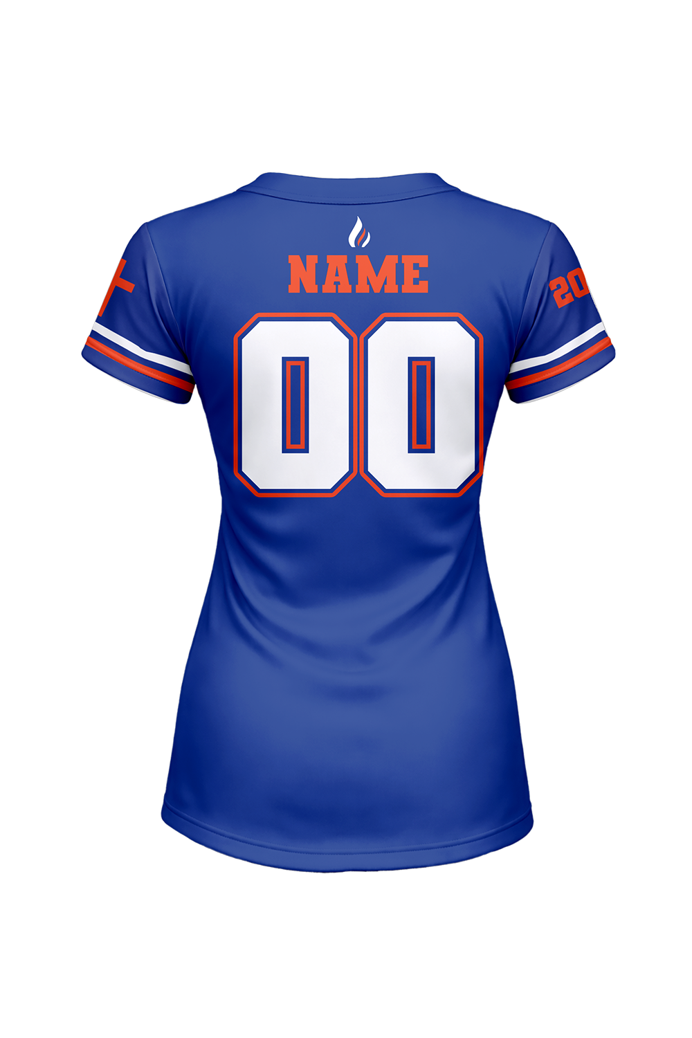 Flames MI Softball Sublimated Two Button Jersey- Royal Blue