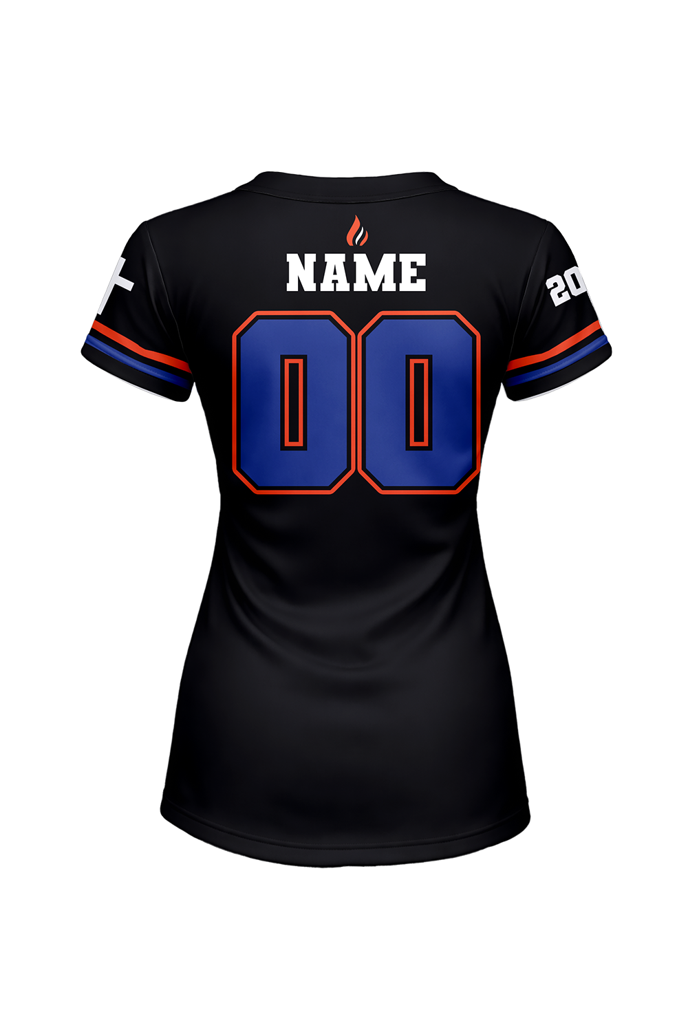 Flames MI Softball Sublimated Two Button Jersey- Black