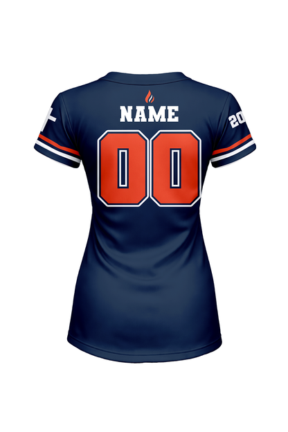Flames MI Softball Sublimated Two Button Jersey- Navy