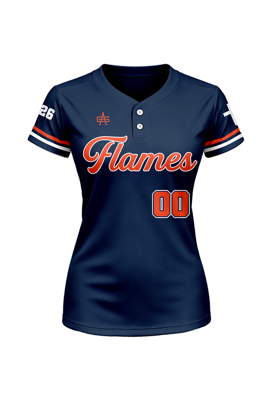 Flames MI Softball Sublimated Two Button Jersey