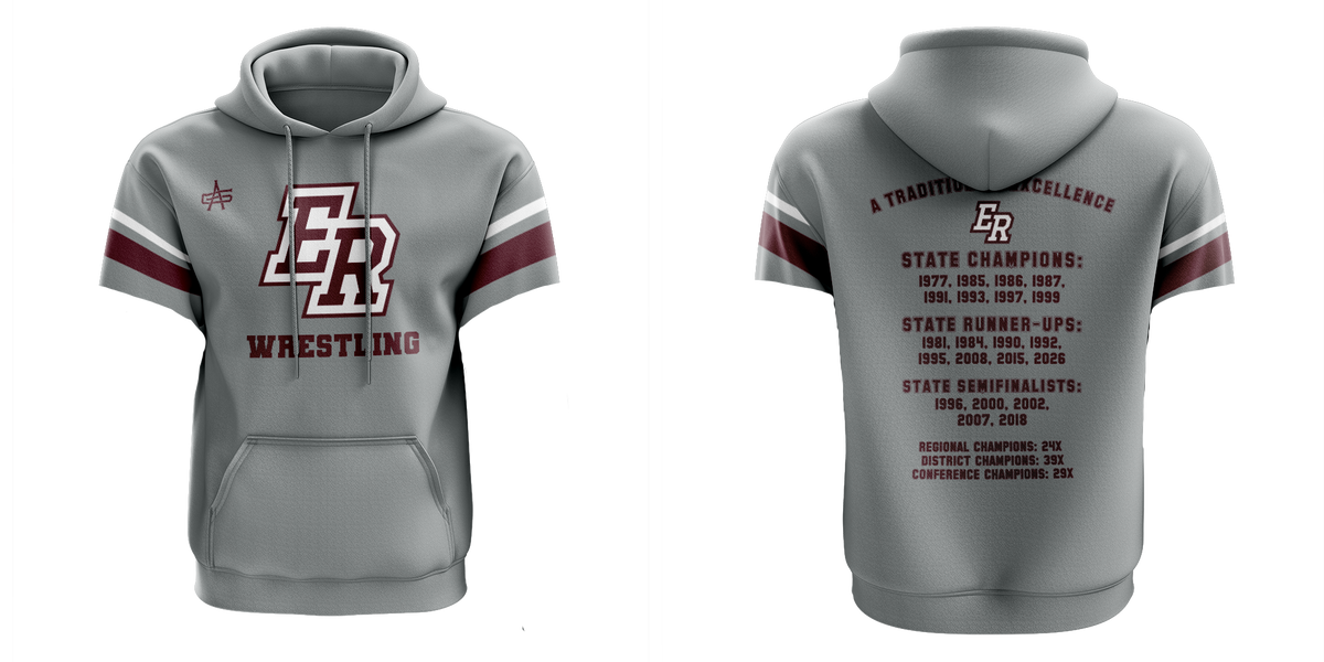 Eaton Rapids Wrestling Short Sleeve Charged Sublimated Performance Hoodie