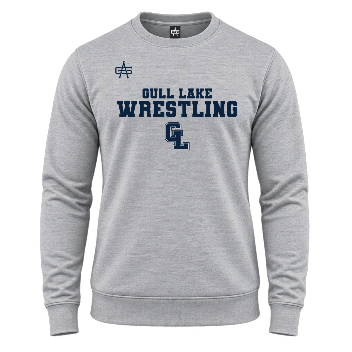 Gull Lake Wrestling DTF Gutsy Maverick Essential Fleece Crew - Gray