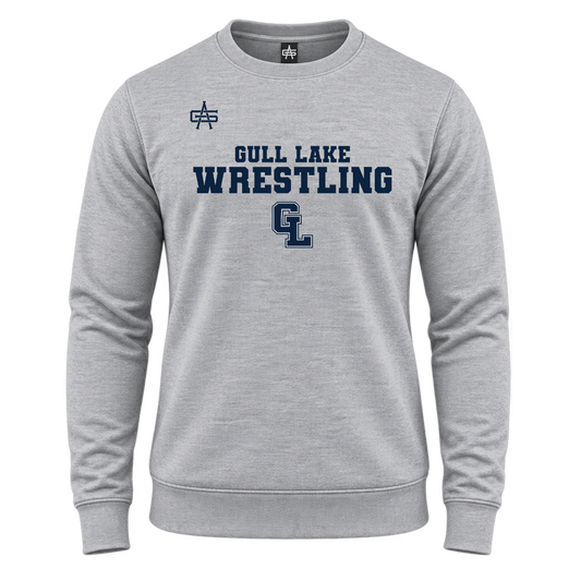 Gull Lake Wrestling DTF Gutsy Maverick Essential Fleece Crew - Gray