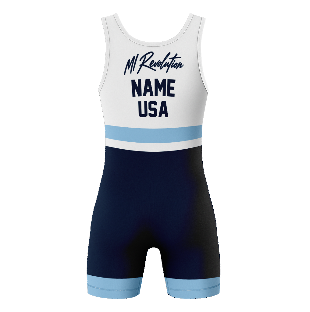 MI Rev Wrestling Men's Sublimated Performance Singlet - Navy