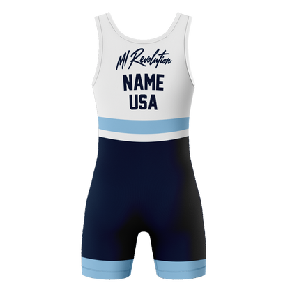 MI Rev Wrestling Men's Sublimated Performance Singlet - Navy