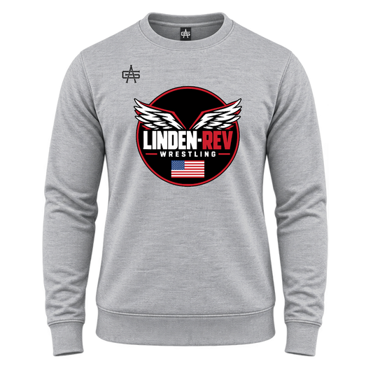 Linden Rev Wrestling DTF Gutsy Maverick Essential Fleece Crew - Grey