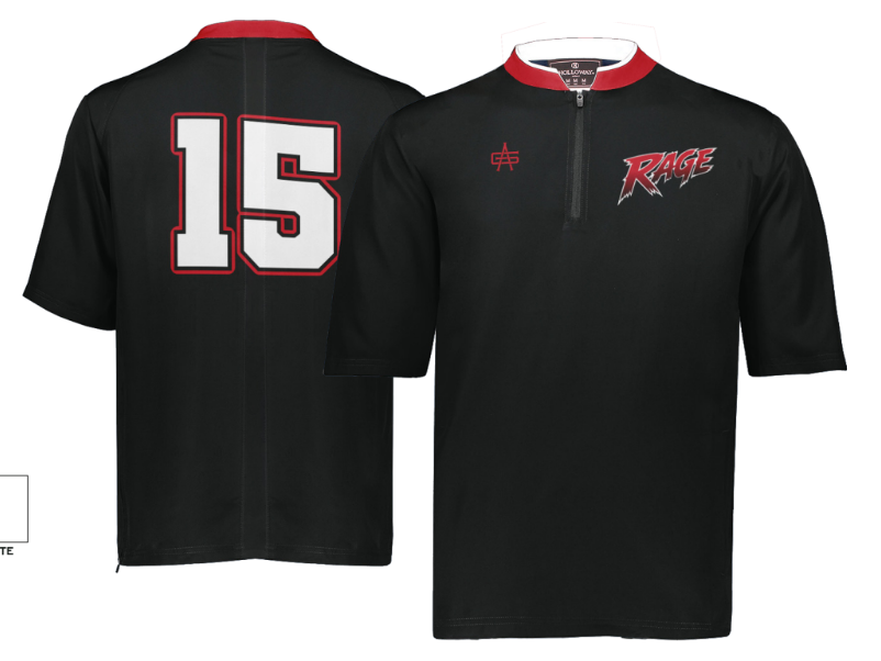 Rage Baseball Sublimated Solid Black Custom Cage Jacket