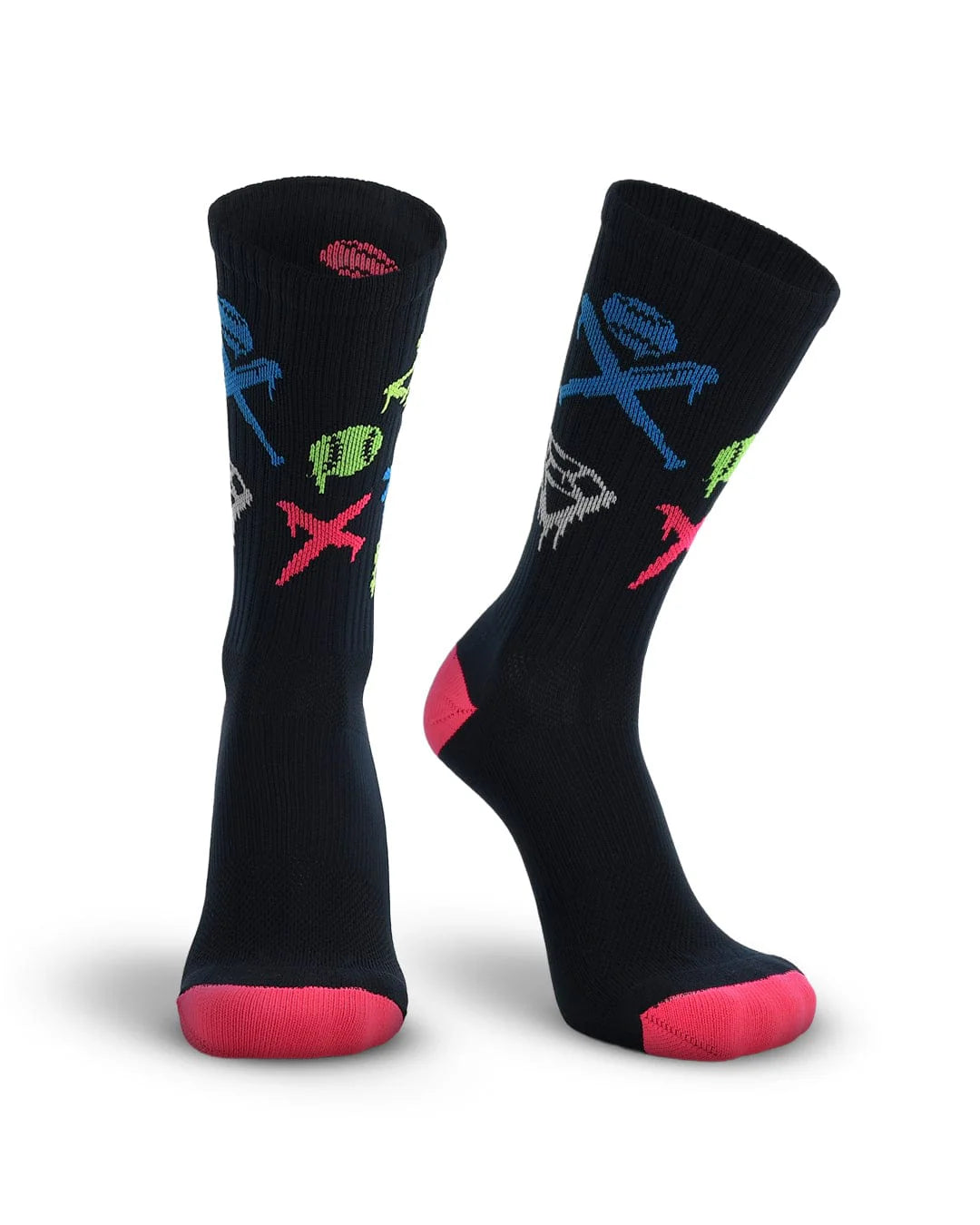 TCK After-Glow Graffiti Neon Baseball Crew Socks
